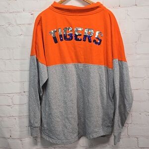 Colosseum Clemson University Tigers Sequins Sweatshirt W Pockets Womens Size XL